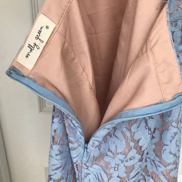 Blue lace short jumpsuit molly green - Picture 4 of 5